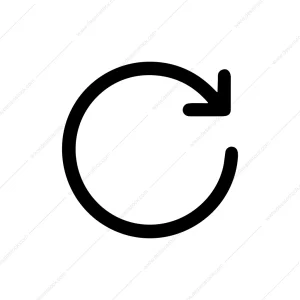 Simple Outline Circle Arrow Rotation Sign Symbol