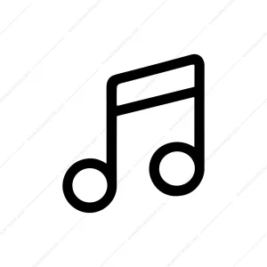 Simple Outline Musical Note Symbol Shape Icon