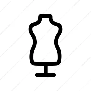 Minimalist Bold Line Mannequin Display Dress Form Icon