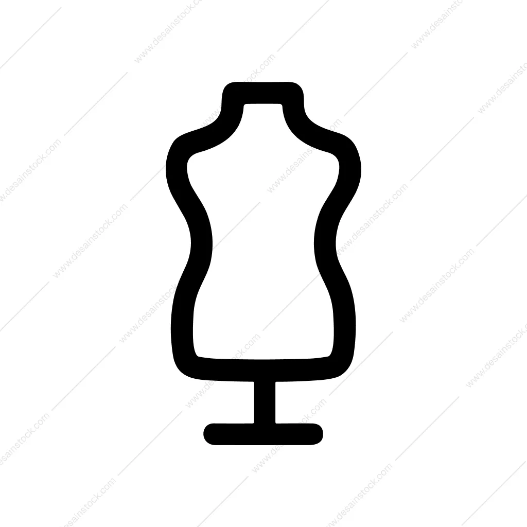 Minimalist Bold Line Mannequin Display Dress Form Icon