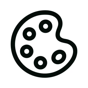 Minimalist Outline Paint Palette with Color Circle Icon