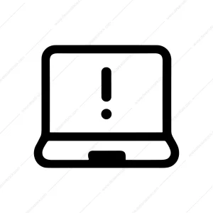 Outline Simple Laptop Error Notification Sign Icon