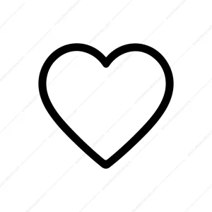 Simple Outline Heart Shape Graphic Design Element