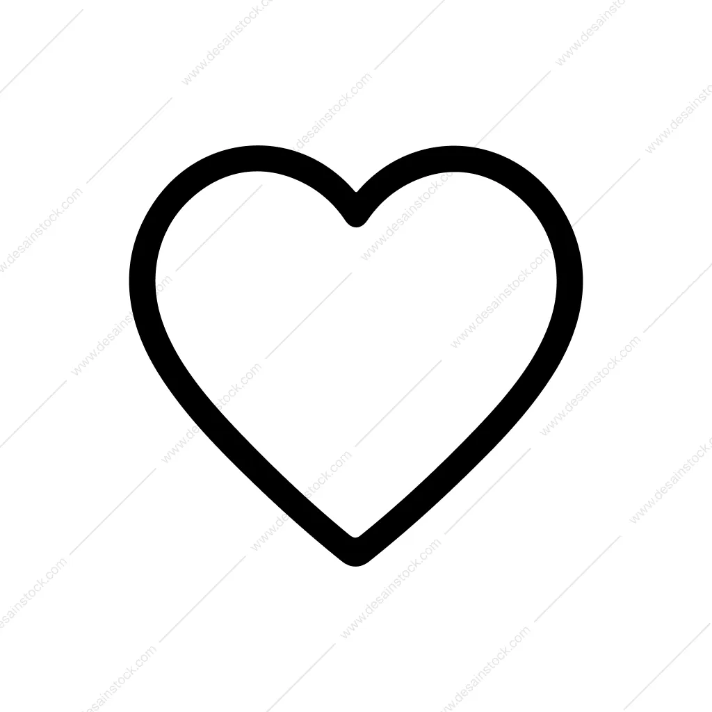 Simple Outline Heart Shape Graphic Design Element