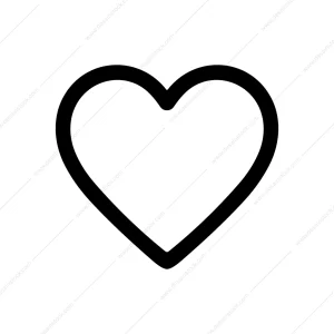 Simple Outline Heart Shape Sign Symbol Icon