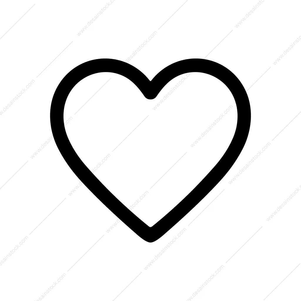 Simple Outline Heart Shape Sign Symbol Icon