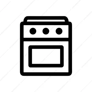 Simple Outline Kitchen Appliance Stove Cooker Icon