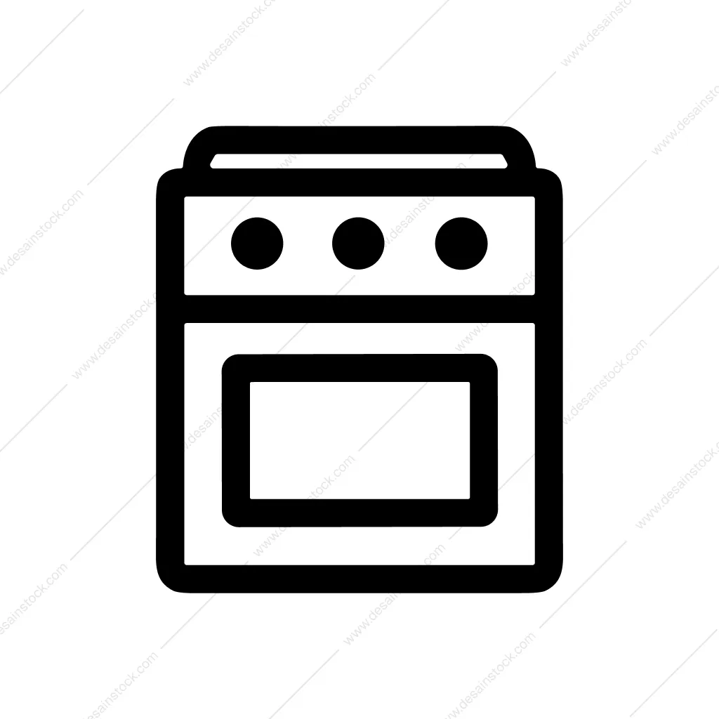 Simple Outline Kitchen Appliance Stove Cooker Icon