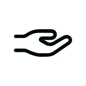 Simple Line Open Hand Receiving Gesture Icon