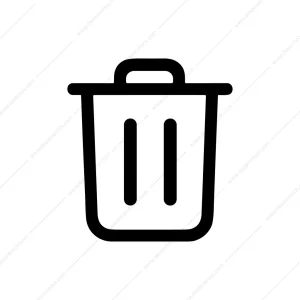 Minimalist Outline Delete Garbage Bin Simple Icon