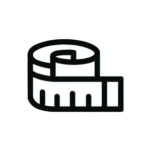 Minimalist Outline Measuring Tape Detailed Tool Icon