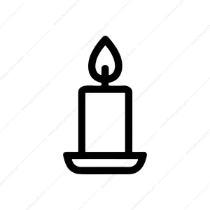 Minimalist Line Drawing Candle Flame Icon Decoration
