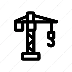Outline Simple Crane Construction Machinery Tower Icon