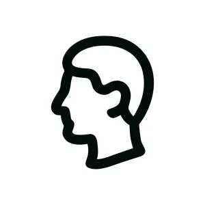 Outline Bold Head Profile Side View Symbol Shape Icon