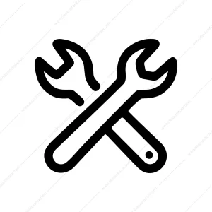 Outline Crossed Wrench Mechanic Tool Repair Symbol Icon