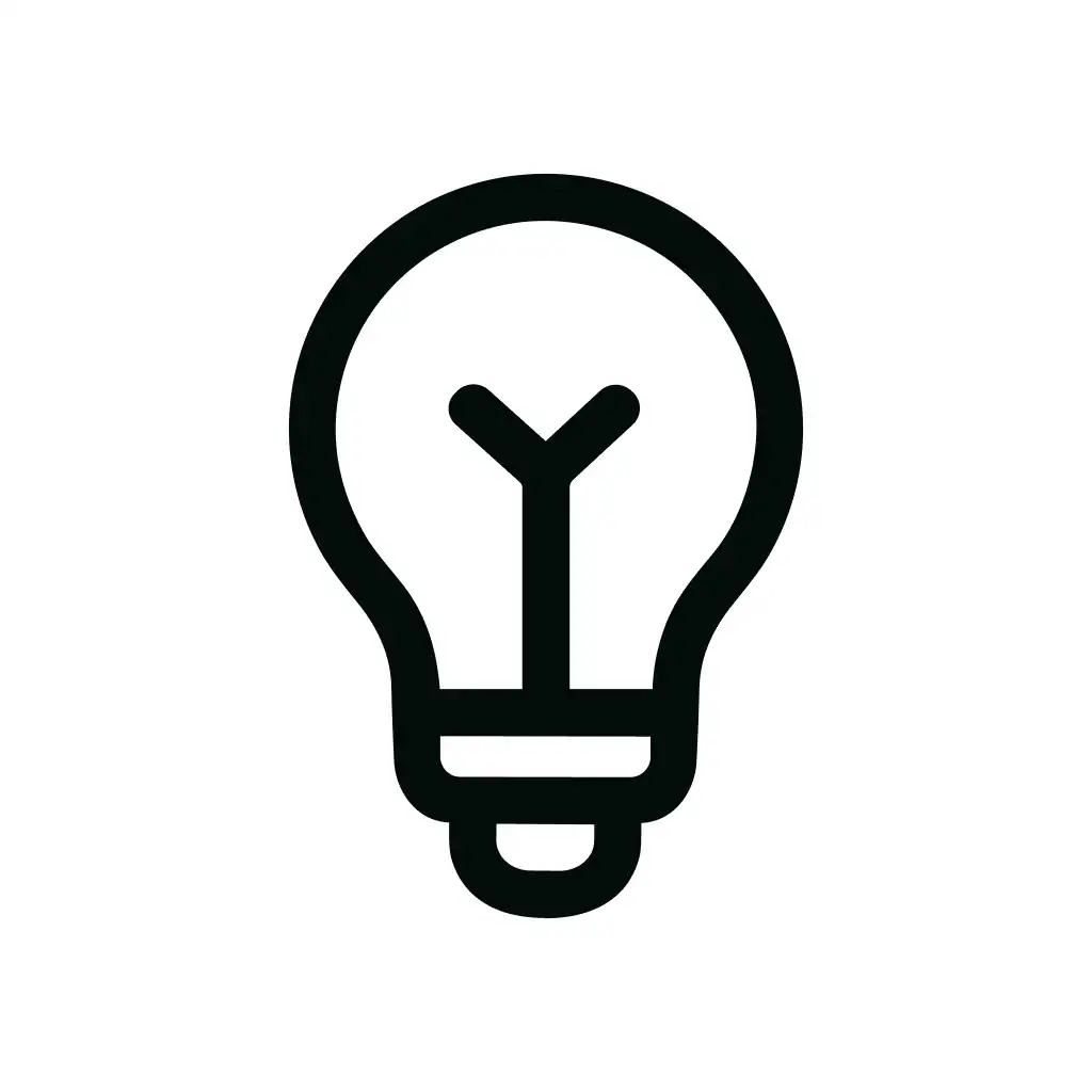 Outline Simple Lightbulb Inspiration Idea Symbol Sign