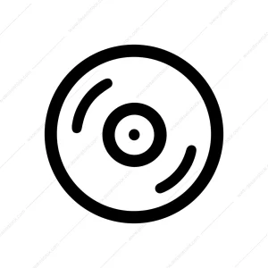 Simple Line Art Disc Data Storage Icon
