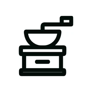 Bold Outline Coffee Grinder Icon Classic Minimalist Design Illustration Symbol