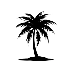 Minimalist Silhouette Single Palm Tree Tropical Plant