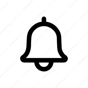 Simple Outline Notification Bell Symbol Shape Icon