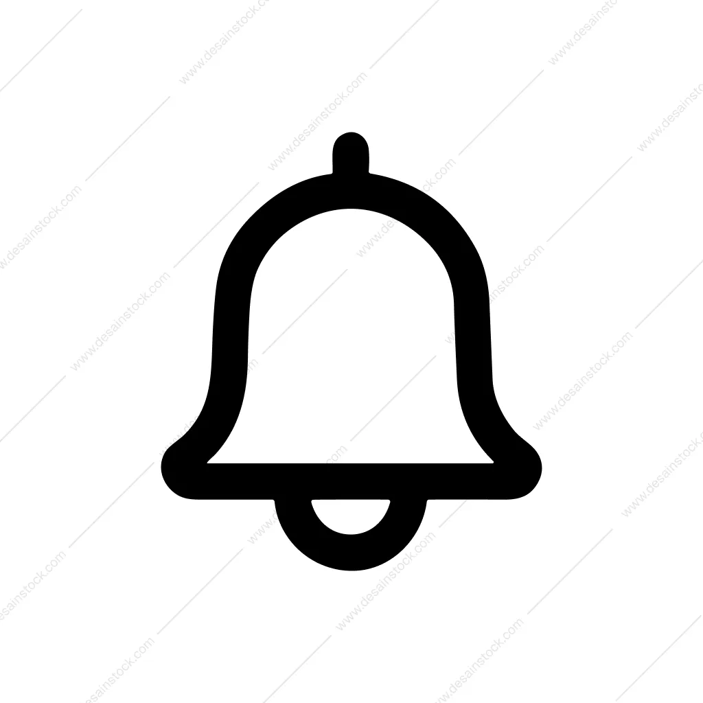 Simple Outline Notification Bell Symbol Shape Icon