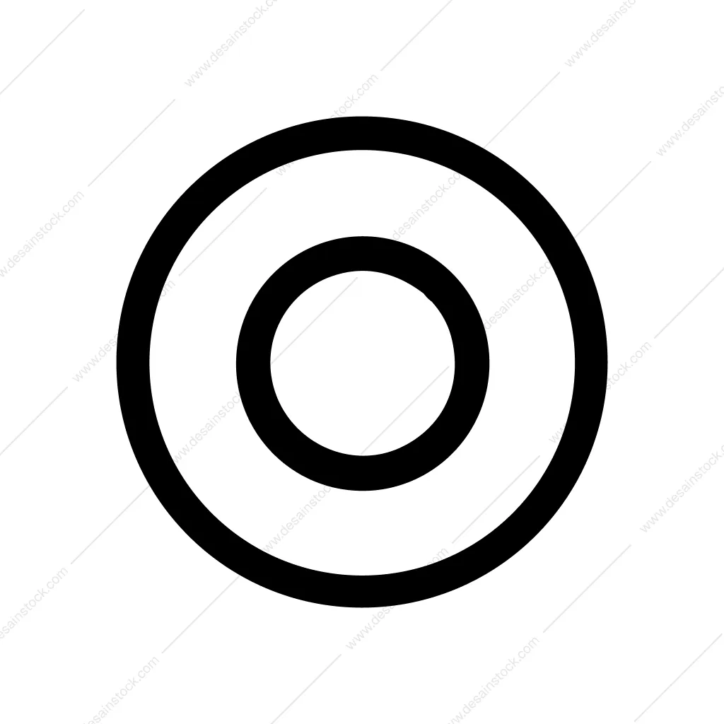 Simple Outline Concentric Circle Shape Geometric Element