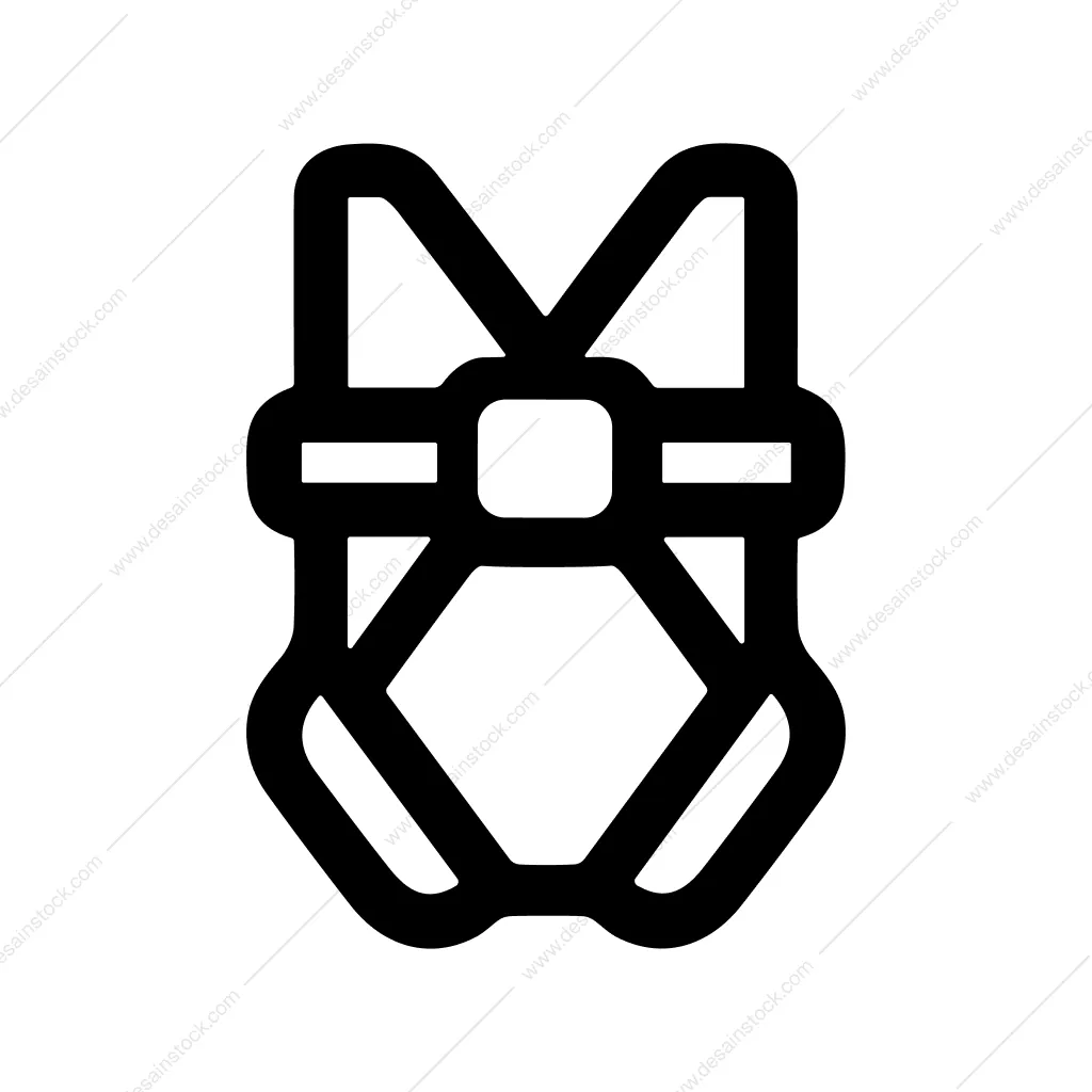 Outline Simple Safety Harness Equipment Protection Icon