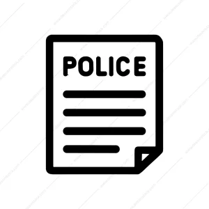Simple Line Style Police Report Document Icon Illustration