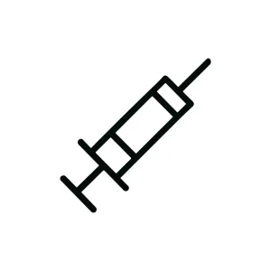 Simple Outline Syringe Injection Medical Treatment Line Art Icon