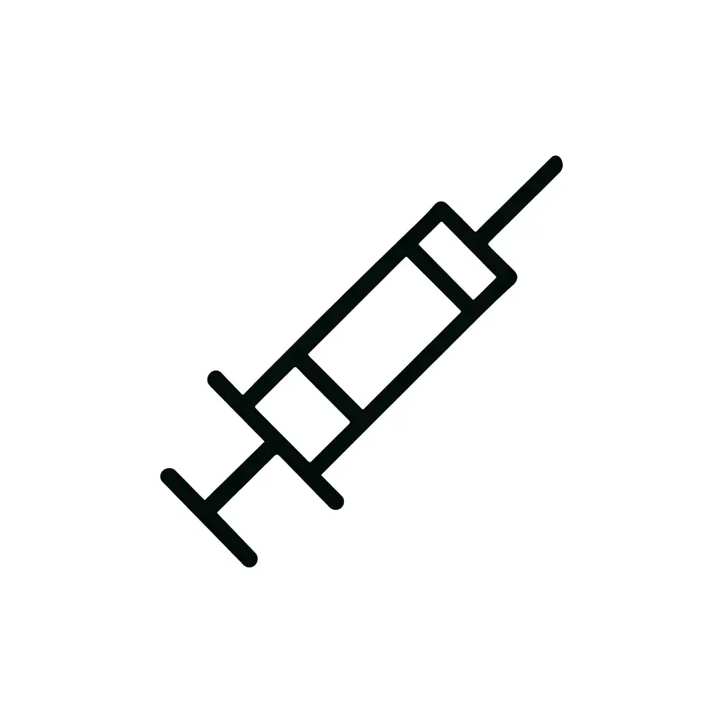 Simple Outline Syringe Injection Medical Treatment Line Art Icon