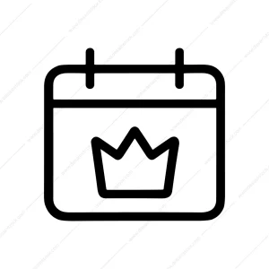 Simple Outline Crown Event Day Calendar Icon