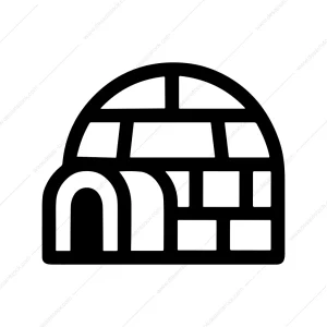 Minimalist Bold Igloo Winter Shelter Line Icon