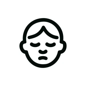 Simple Outline Sad Face Negative Emotion Icon