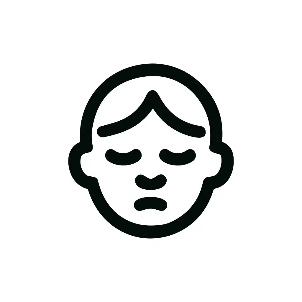 Simple Outline Sad Face Negative Emotion Icon