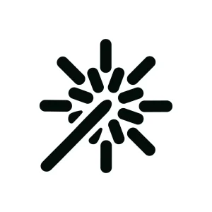 Minimalist Lineburst Shape Starburst Icon Illustration with Rounded Edges Style