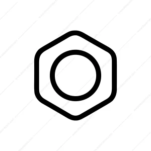 Line Art Minimalist Nut Bolt Mechanical Part Icon