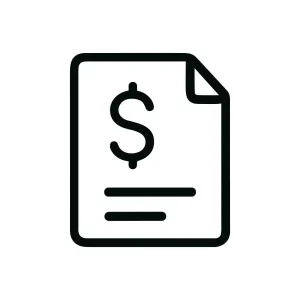 Outline Simple Dollar Bill Document Minimalist Icon