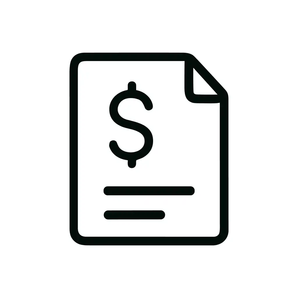 Outline Simple Dollar Bill Document Minimalist Icon