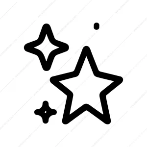 Simple Line Starry Sparkle Star Shape Icon