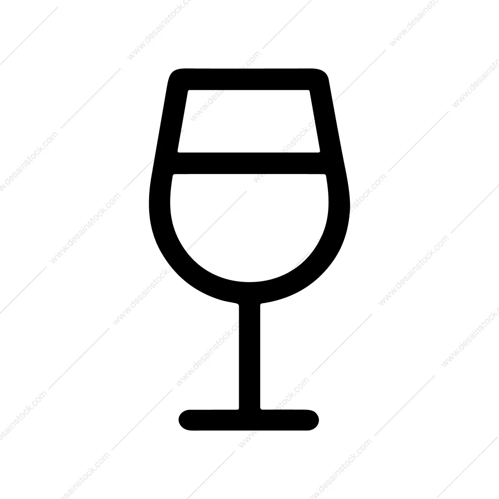 Outline Minimalist Wineglass Drink Silhouette Symbol Icon