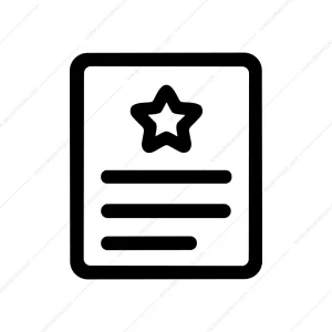 Outline Black Star Award Certificate Document Icon