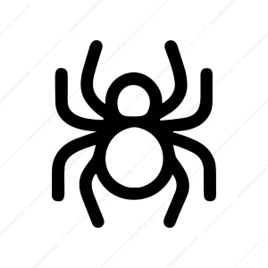 Minimalist Outline Spider Simple Sign Design Element