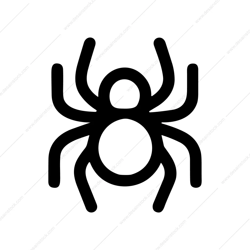 Minimalist Outline Spider Simple Sign Design Element