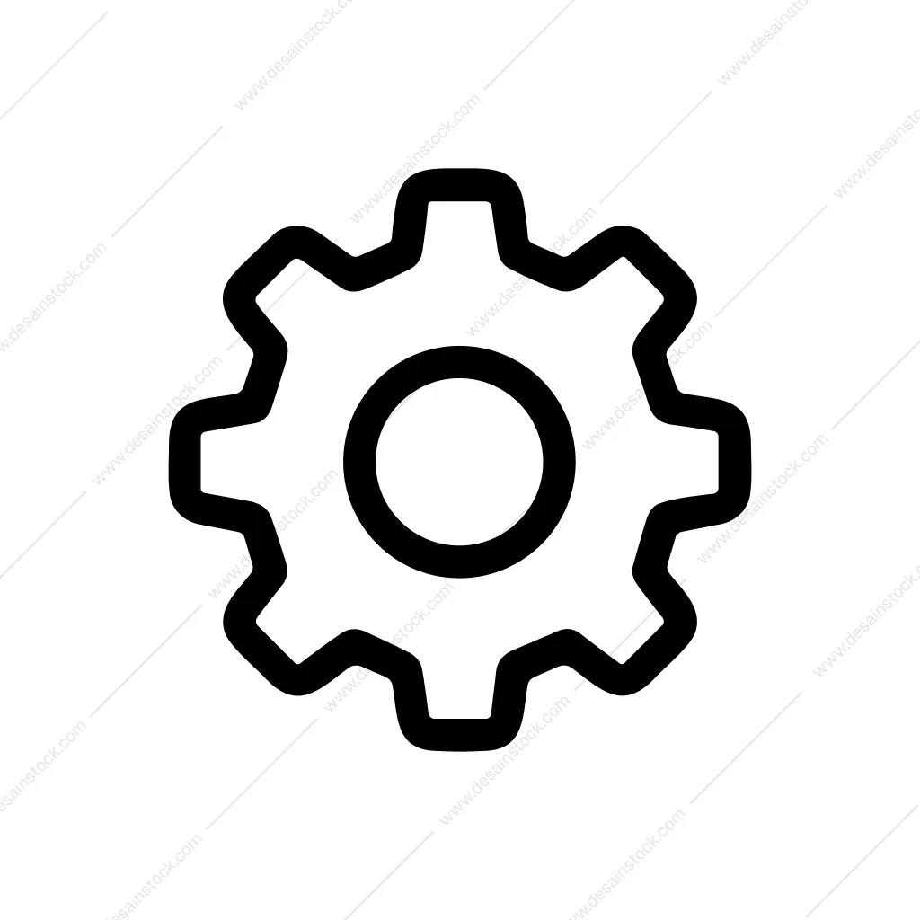 Simple Bold Outline Gear Setting Configuration Icon