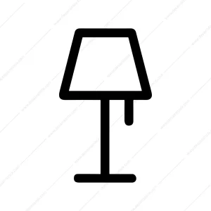 Minimal Outline Home Lamp Icon Light Fixture