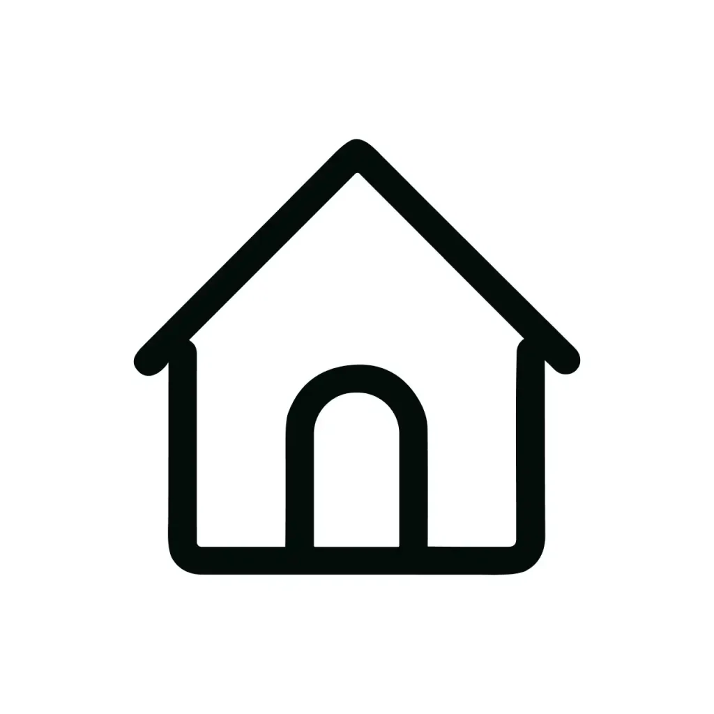 Minimalist Outline Home Symbol Simple Line Art Style Icon Graphic