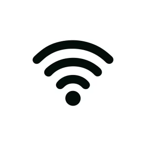 Simple Flat Design Wireless Connection Black and White Communication Icon