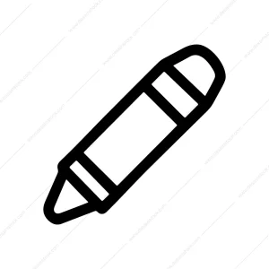 Simple Outline Crayon Drawing Tool Stationary Education Icon
