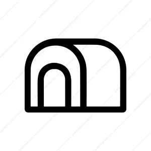 Simple Outline Isolated Tent Shelter Camping Icon