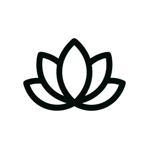 Simple Line Art Lotus Flower Bloom Minimalist Style Symbol Icon